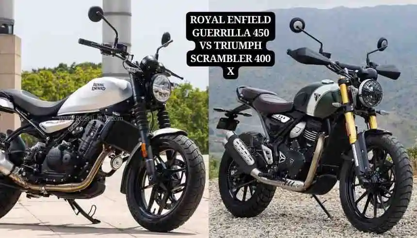 Royal enfield guerrilla 450 vs triumph scrambler 400 x spec